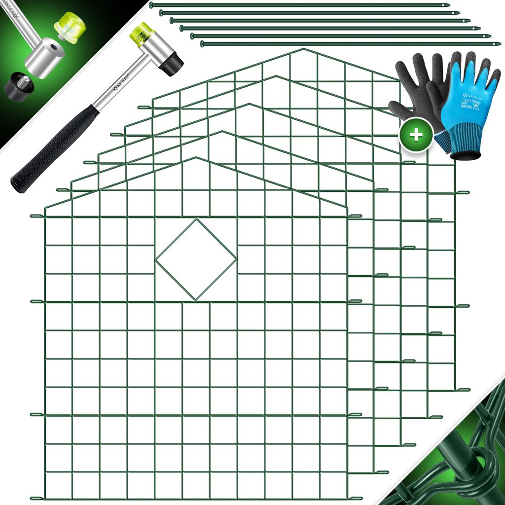 KESSER® Teichzaun Gartenzaun Steckzaun Komplettset Metall, Produktbild 