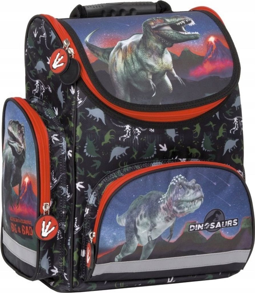 DERFORM Licht Schulrucksack Schulranzen ergonomische Schultasche Dinosaurier