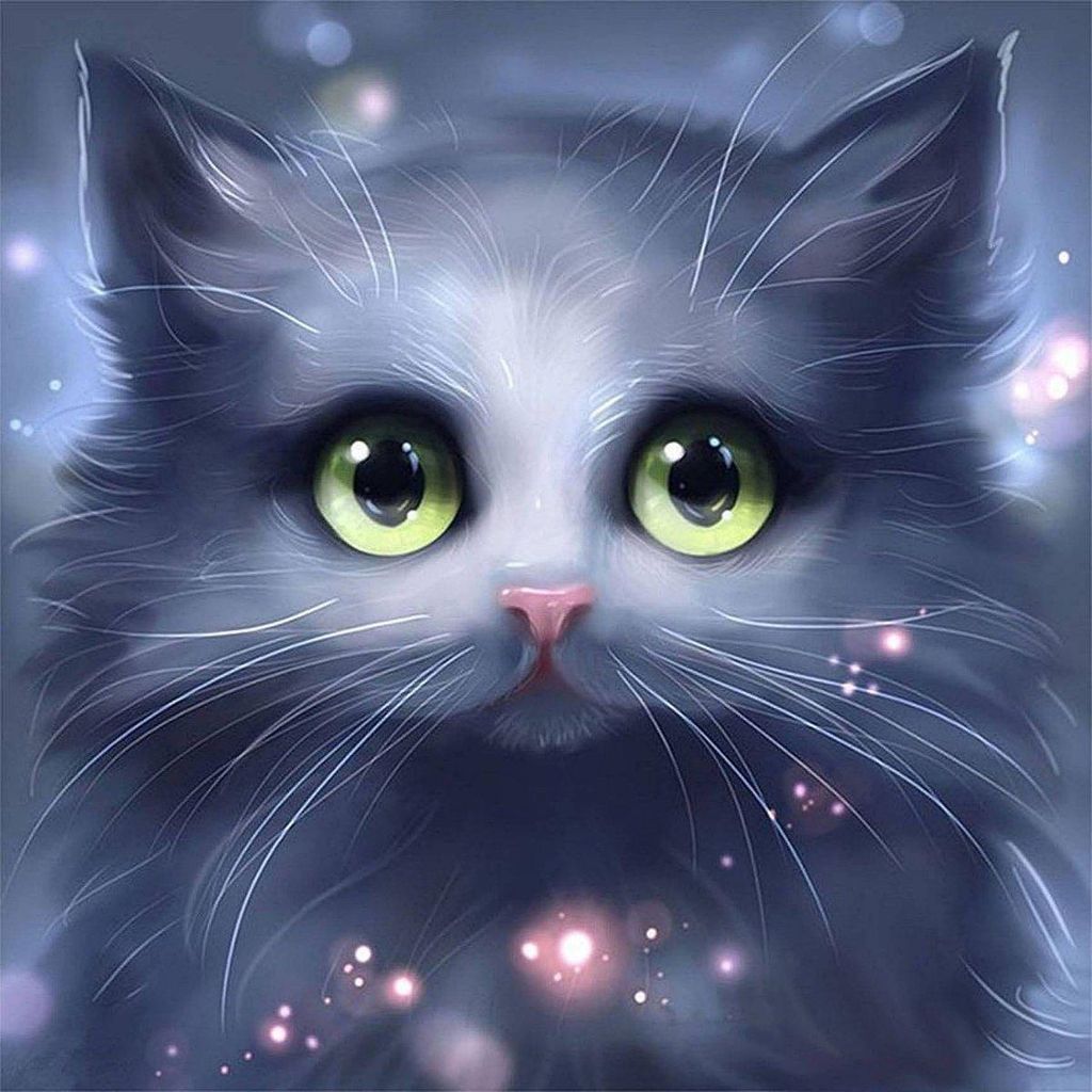 Katzenauge Diamantstickerei 45x45 cm
