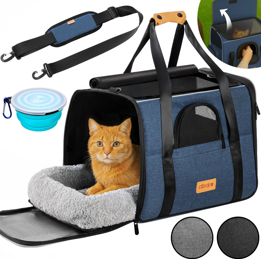 CADOCA® Sac de transport pour chat chien max. 20kg Bleu Image du produit 