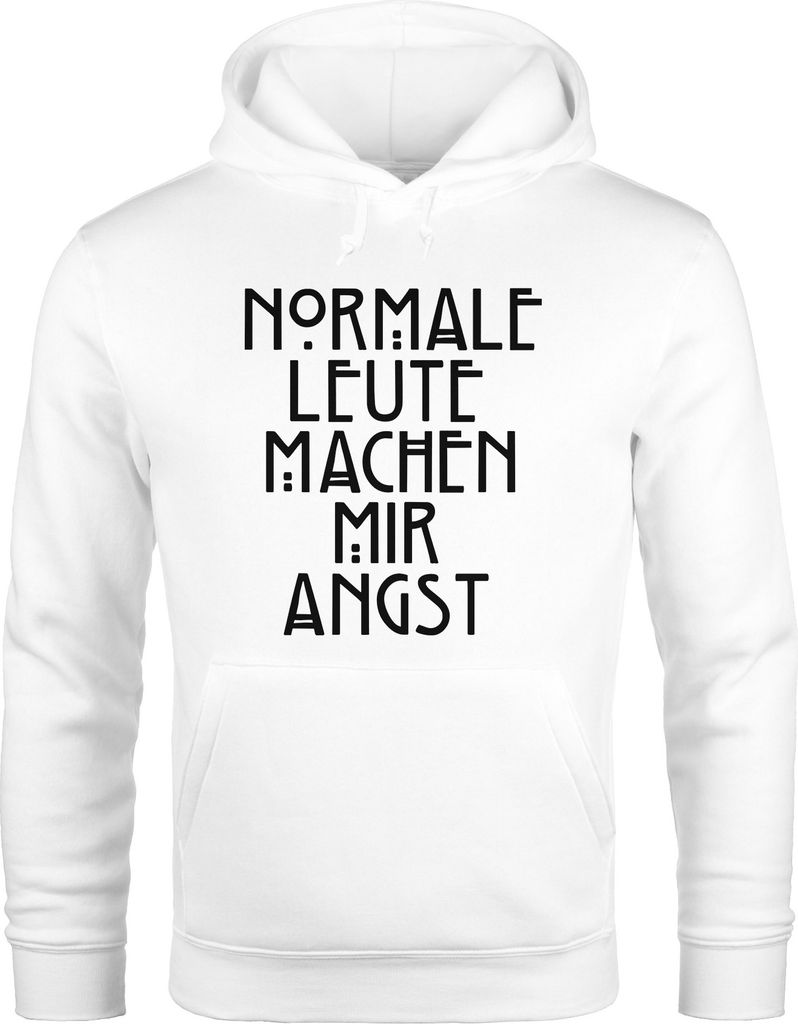 Normale Leute machen mir Angst Kapuzen-Pullover Hoodie Herren Moonworks weiß M