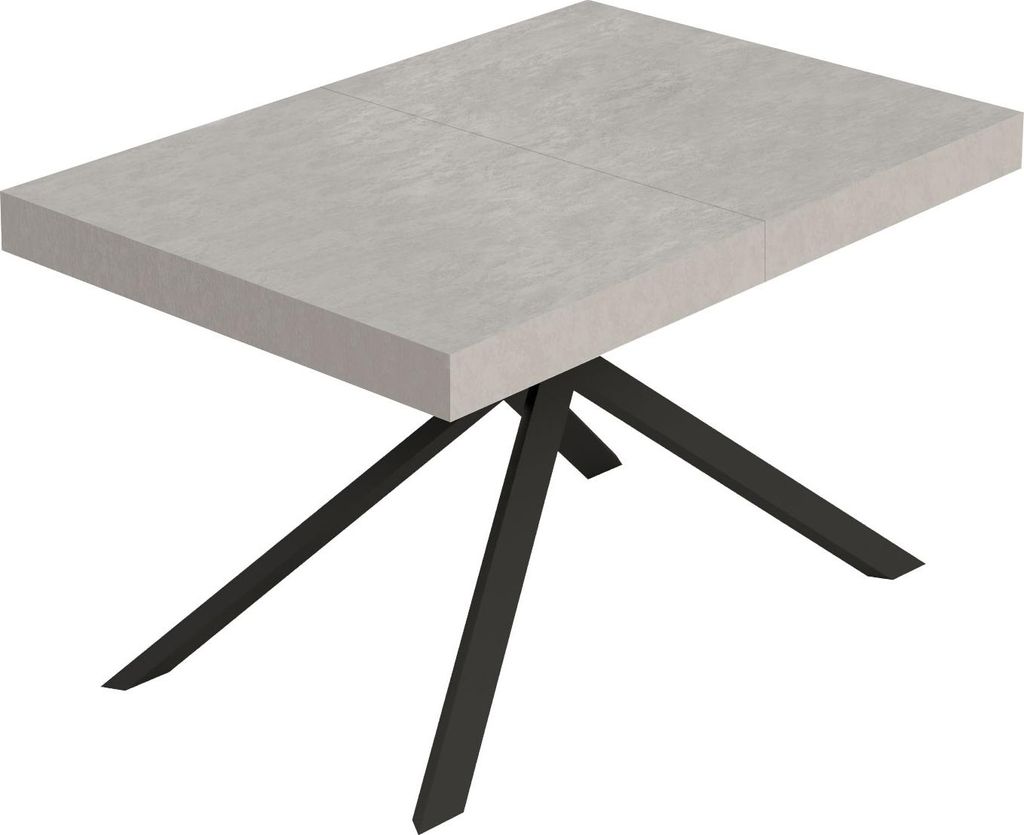 Niket Kaschmir Ausziehtisch 120/224x90 cm mit anthrazitfarbenen Beinen