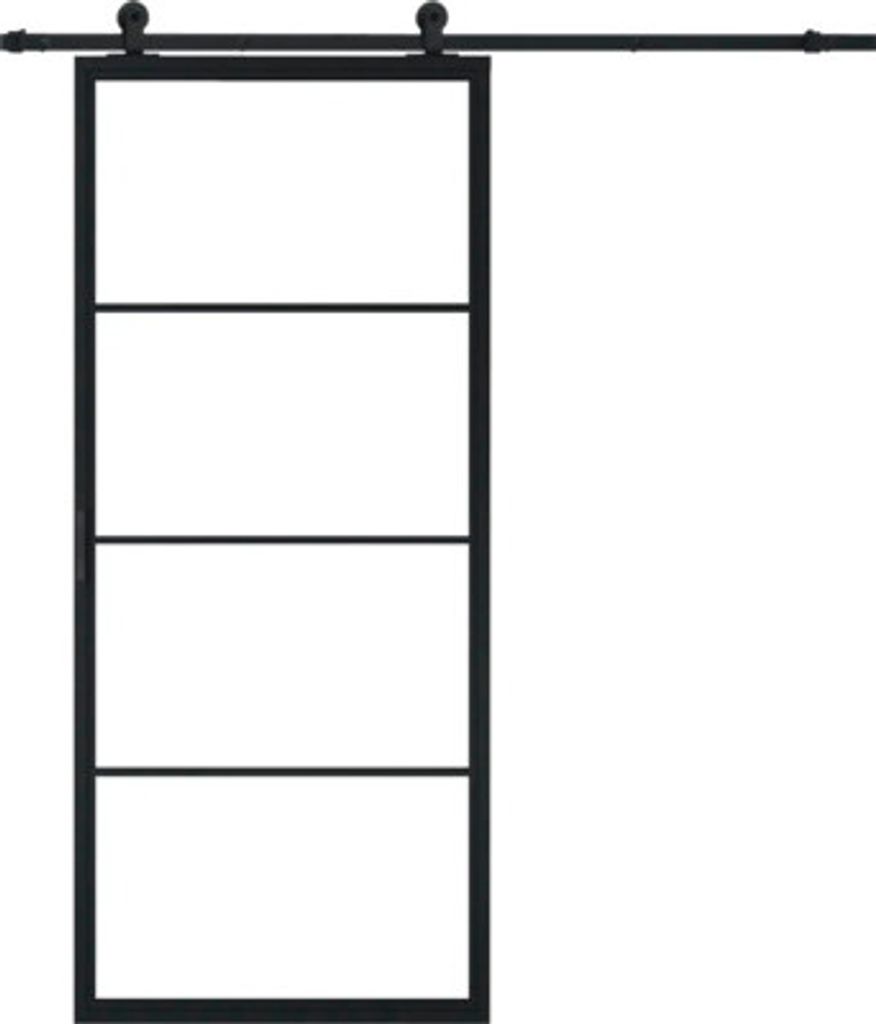 Pertura Schiebetür Komplett-Set Jarn 02 Clear 1000x2150 mm inkl. Laufschiene mit Rolle,Griff-Set