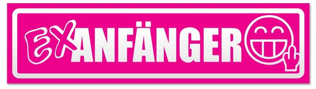 Kiwistar - Autoaufkleber - Pink - 20 x 5,3 cm - E x Anfänger invertiert - Hinweis Aufkleber Sticker für Auto, Kfz, Fahrrad, PKW, LKW