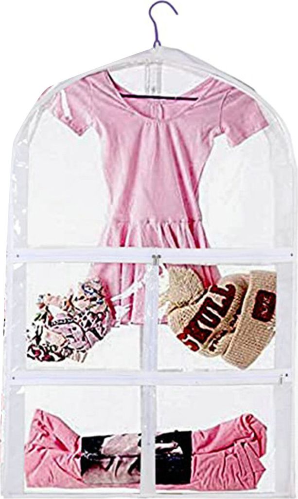 Transparente Kleidertasche für die Reise mit Taschen, Reißverschluss, Kleiderschutzhülle für Tanzkleidung für Kinder, PVC, Organizer für Tanz...