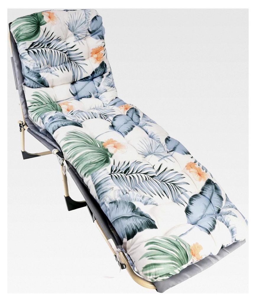 Liegenauflage für Gartenliegen 170x53x8 cm, Atmungsaktive Auflage für Schaukelstühle, Gartenstuhlauflagen mit Einstellband für Sonnenliegen, De...