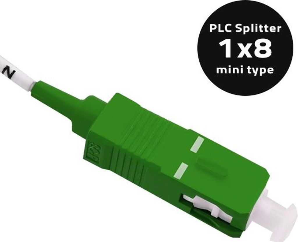 Qoltec Splitter 1x8 | SC/APC - SC/APC | G.657A | Singlemode | 0,9 mm