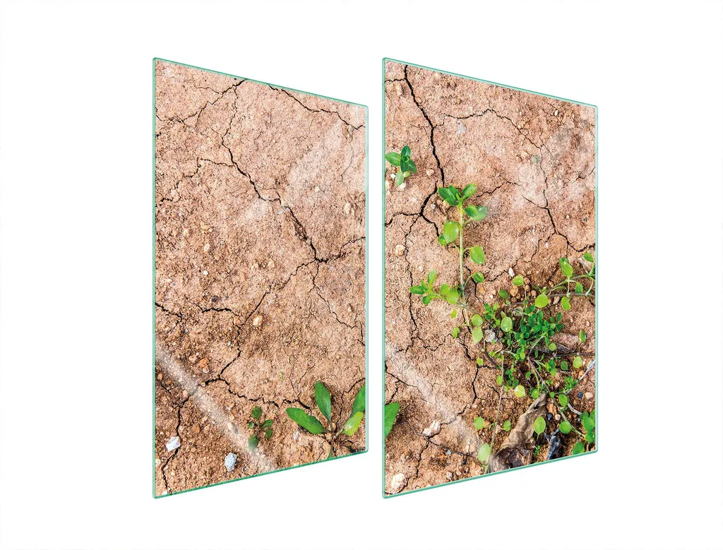 Set 2 Piastre Coprifornelli 35x52 Vetro Beige | Protezione Piano Cottura