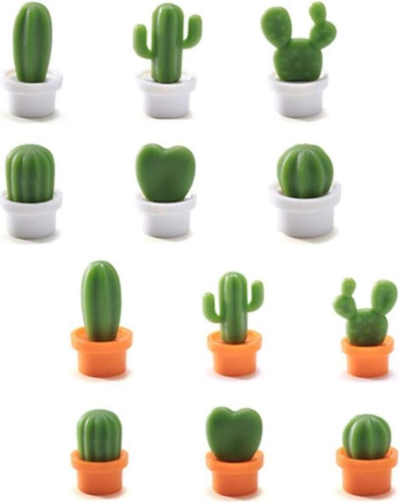 12 Stück Kühlschrankmagnete Set, Niedliche Kaktus Kühlschrankmagnete 3D, Dekorative Magnete Stark für Zuhause, Büro, Schränke, Whiteboards, F...