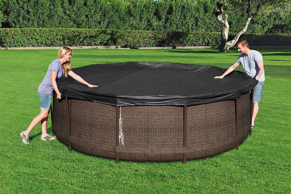 Bestway® PVC-Abdeckplane Ø 370, schwarz, rund Produktbild 4
