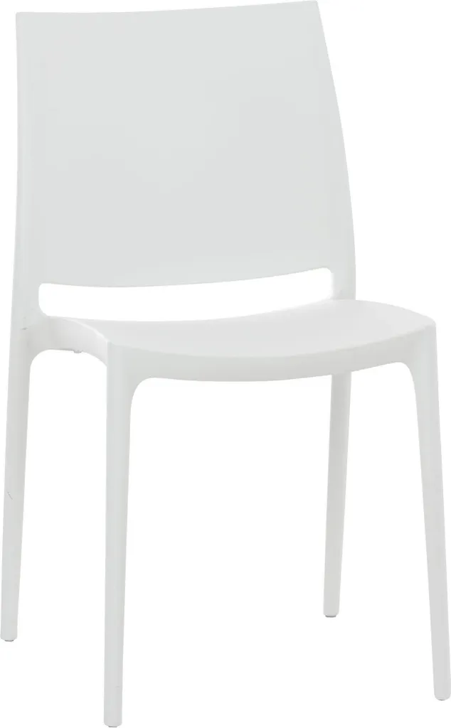 Chaise pour terrasse et balcon Maya CLP empilable coloris blanc