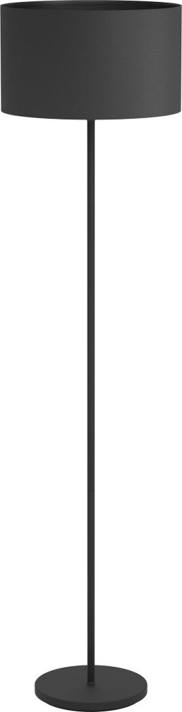 EGLO Stehlampe Maserlo 1, 1 flammige Stehleuchte Vintage,, Standleuchte aus Stahl und Textil, Wohnzimmerlampe, Lampe mit Tritt-Schalter, E27