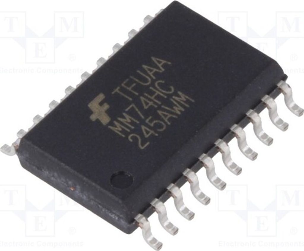 1x 8bit I/O port,zwei Richtungs Kanäle: 8 MM74HC245AWM , Sender, Treiber