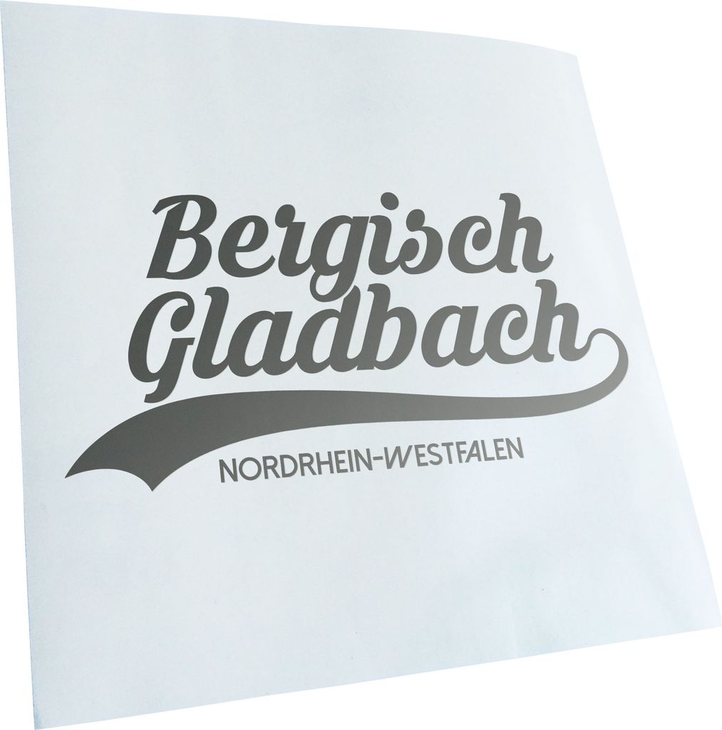 Kiwistar - Autoaufkleber - Bergisch Gladbach - Silber - 60x29cm - Aufkleber für Auto, Laptop, Fahrrad, LKW, Motorrad mehrfarbig JDM Decal Racing