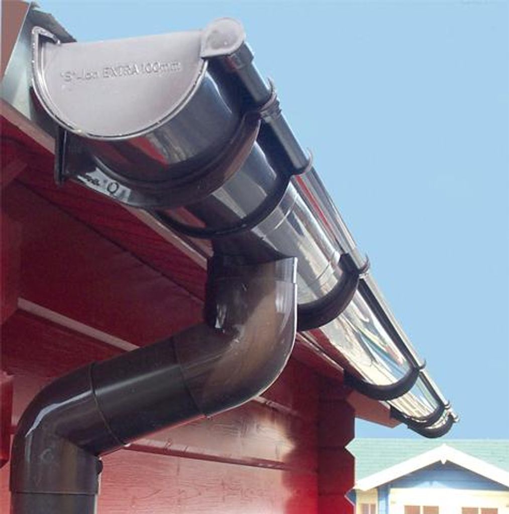 Kunststoff Dachrinnenset für Skan Holz Vordach mit Brüstung-anthrazit Set K5B