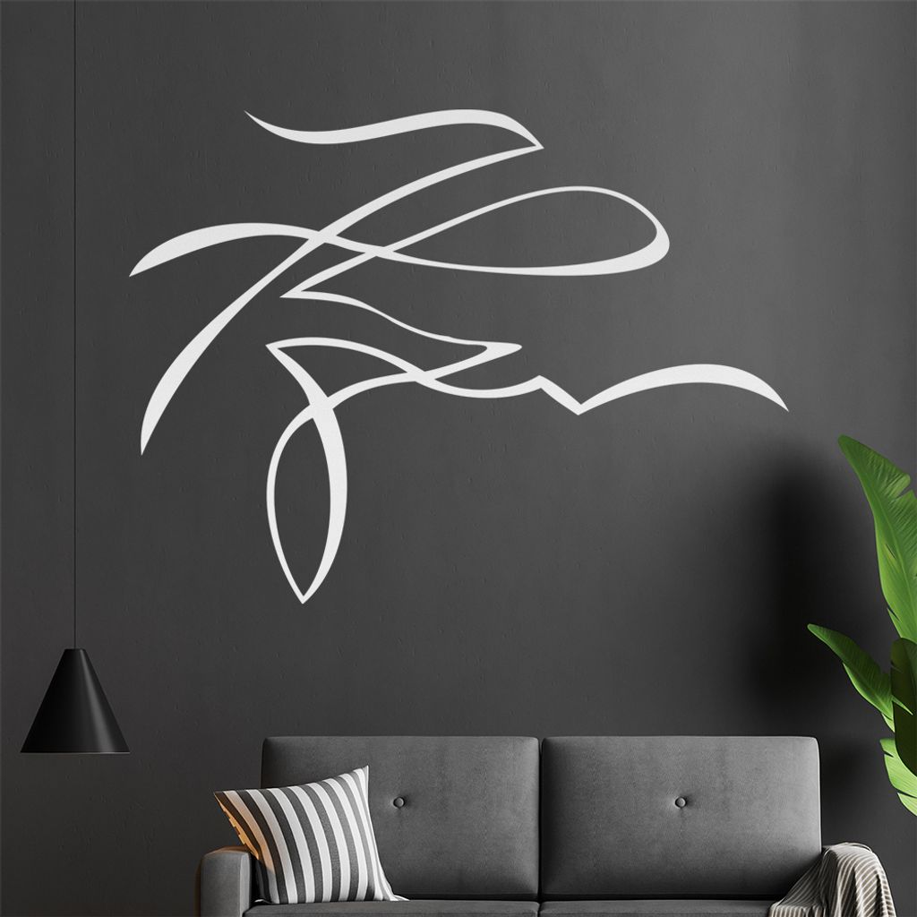 Tribal geschwungen Wandtattoo in 6 Größen - Wandaufkleber Wall Sticker - Dekoration, Küche, Wohnzimmer, Schlafzimmer, Badezimmer