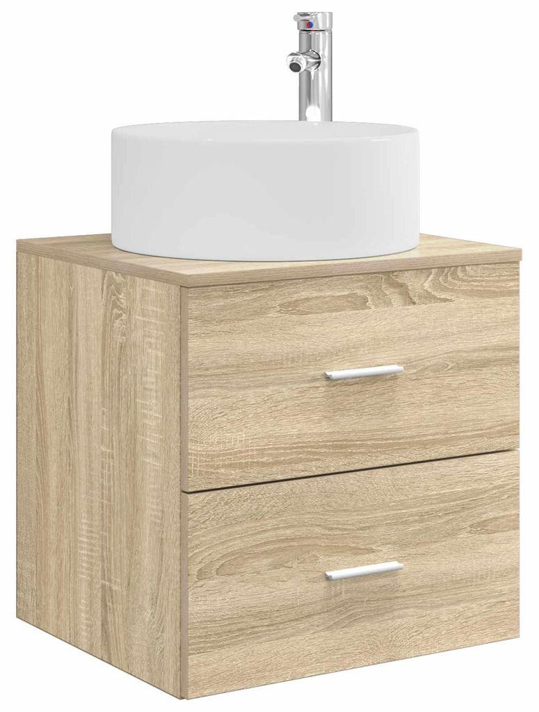Wandmontierte Waschtisch Sonoma-Eiche 49,5 x 44,5 x 65,5 cm