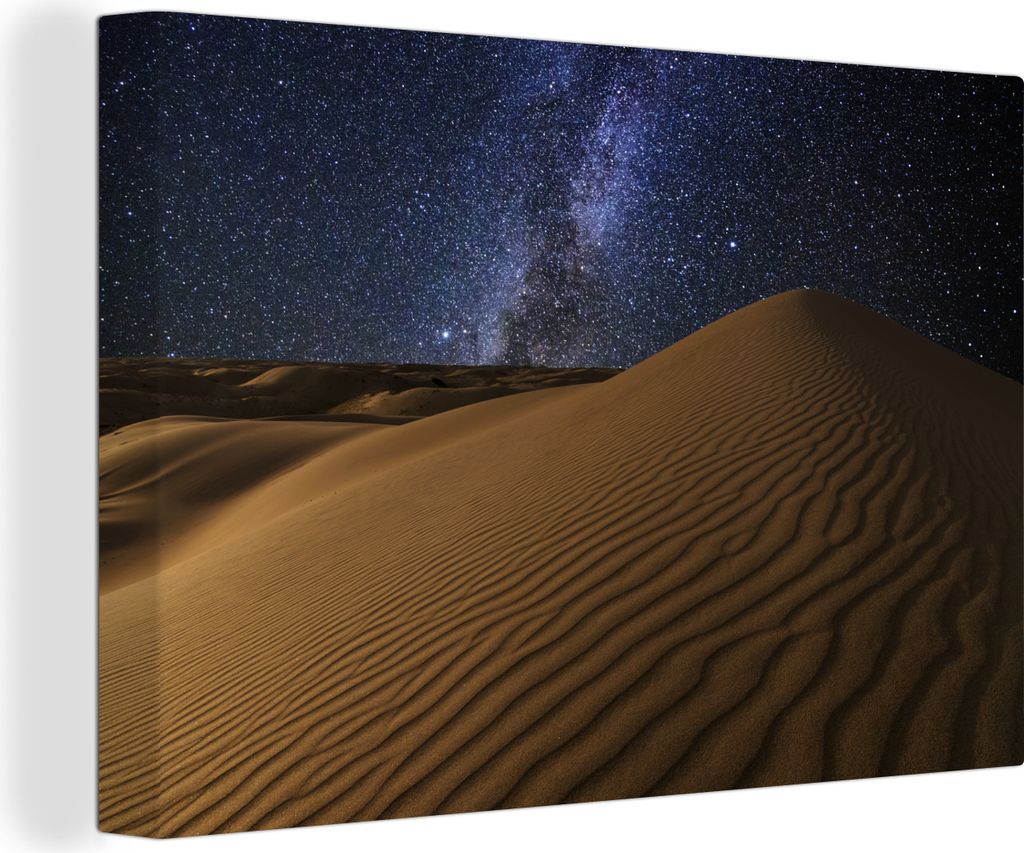 OneMillionCanvasses - Leinwandbilder - 140x90 cm, Sterne über der Wüste Sahara, Wandbilder Kunstdruck Wanddekoration - Foto auf Leinwand - Gem...
