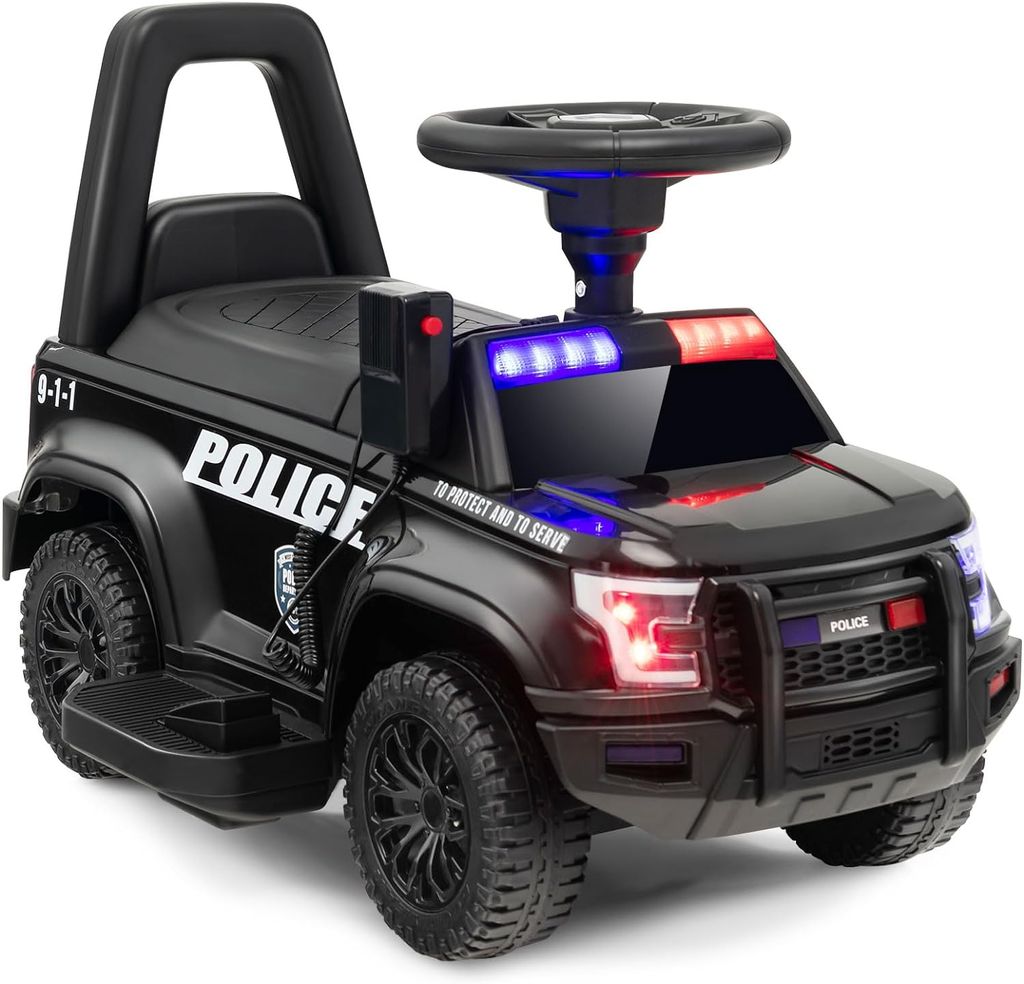 GOPLUS Kinder Elektroauto Polizei, 6V Kinderfahrzeug mit Megaphon, Sirenengeräuschen und Lichtern, Kinderauto mit Musik, Geschenk für Jungen und ...