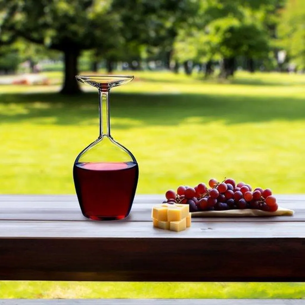 Verre à vin renversé stable et incassable pour éviter les chutes