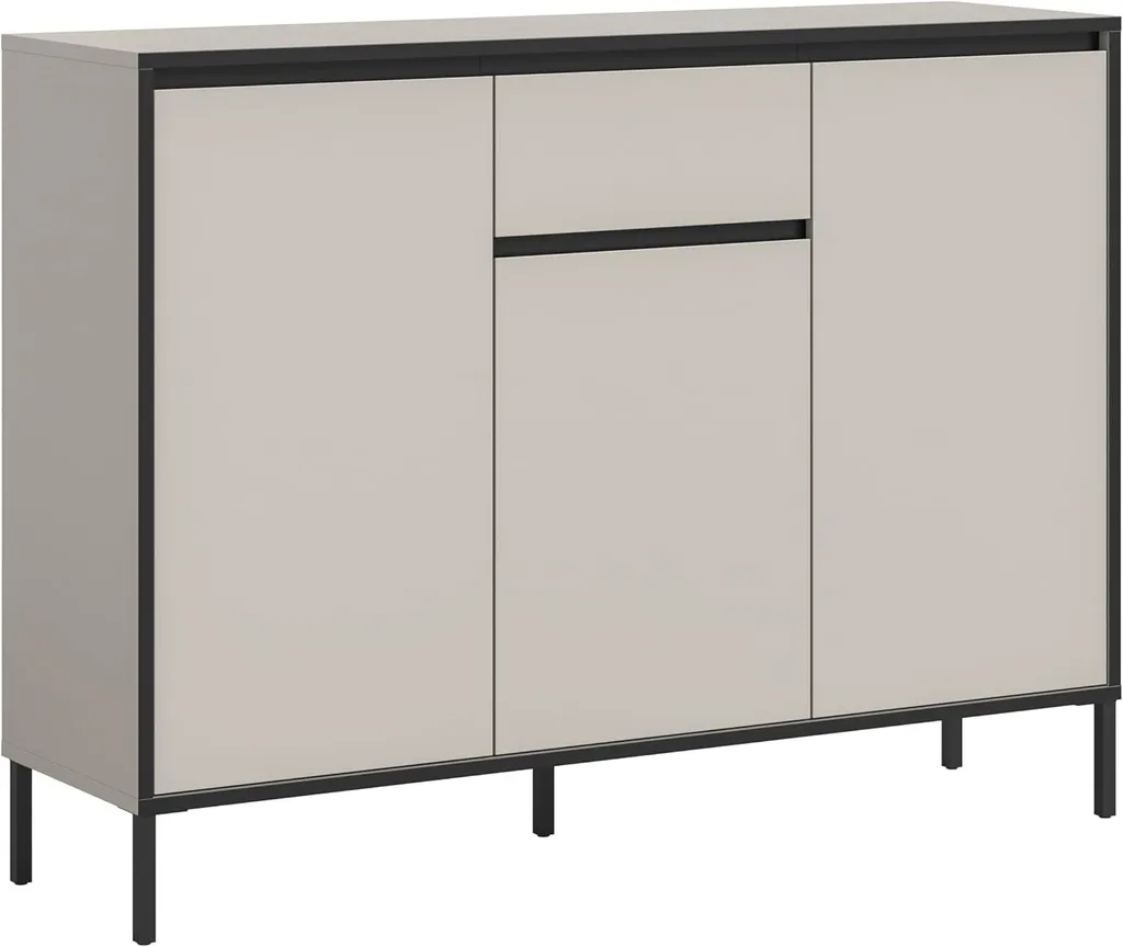Buffet Bas Tron 3 Portes 1 Tiroir en Reproduction Cachemire Mat