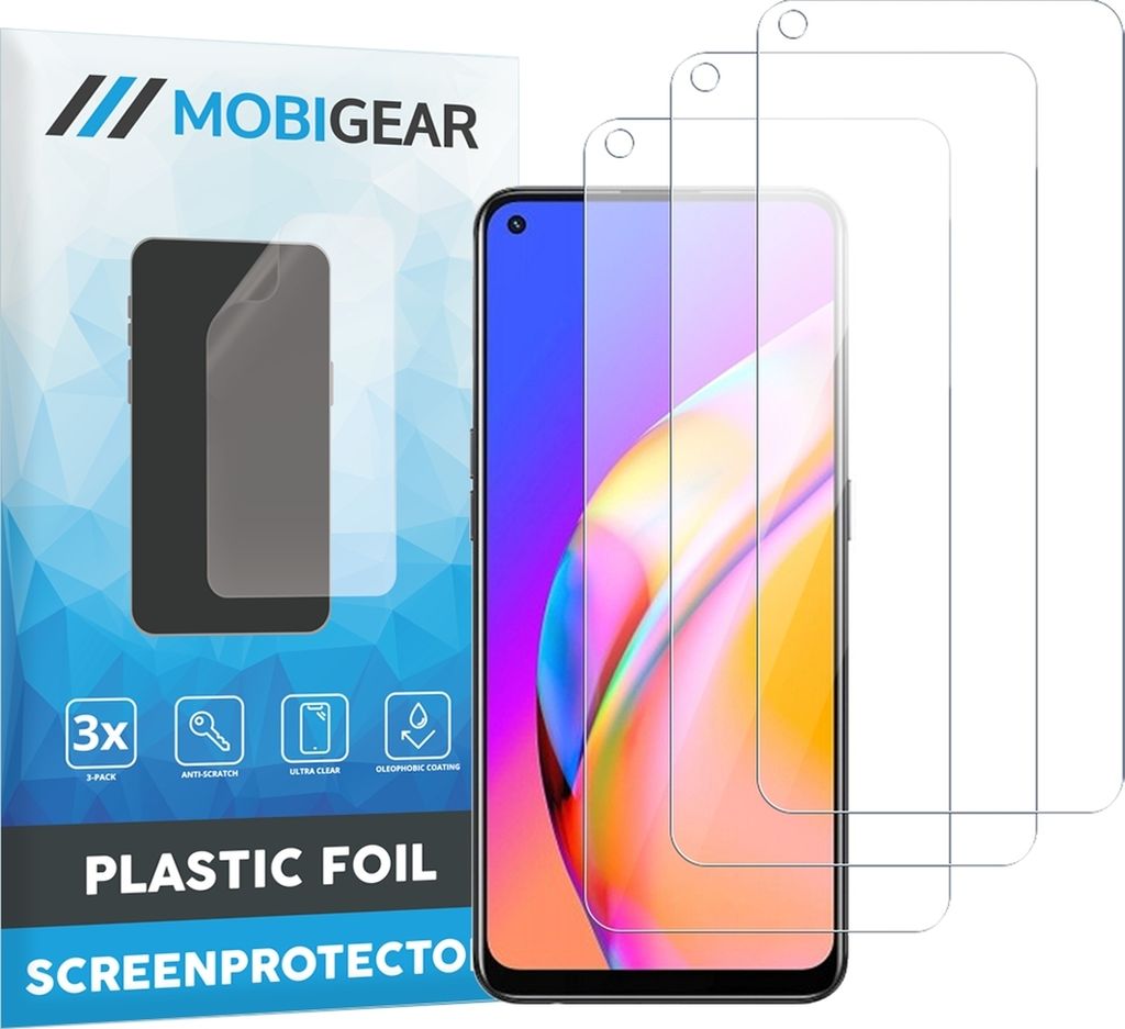 Mobigear OPPO A94 Displayschutz Schutzfolie - Hüllenfreundlich (3er Pack)