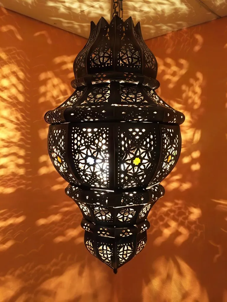 Suspension Design Oriental Abal avec Douille E27 et Finition Rouille Loft - 4