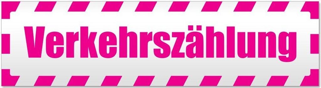 Kiwistar Verkehrszählung gestreift Magnetschild Schild magnetisch - 60cm Pink - Magnetfolie für Auto PKW Kfz
