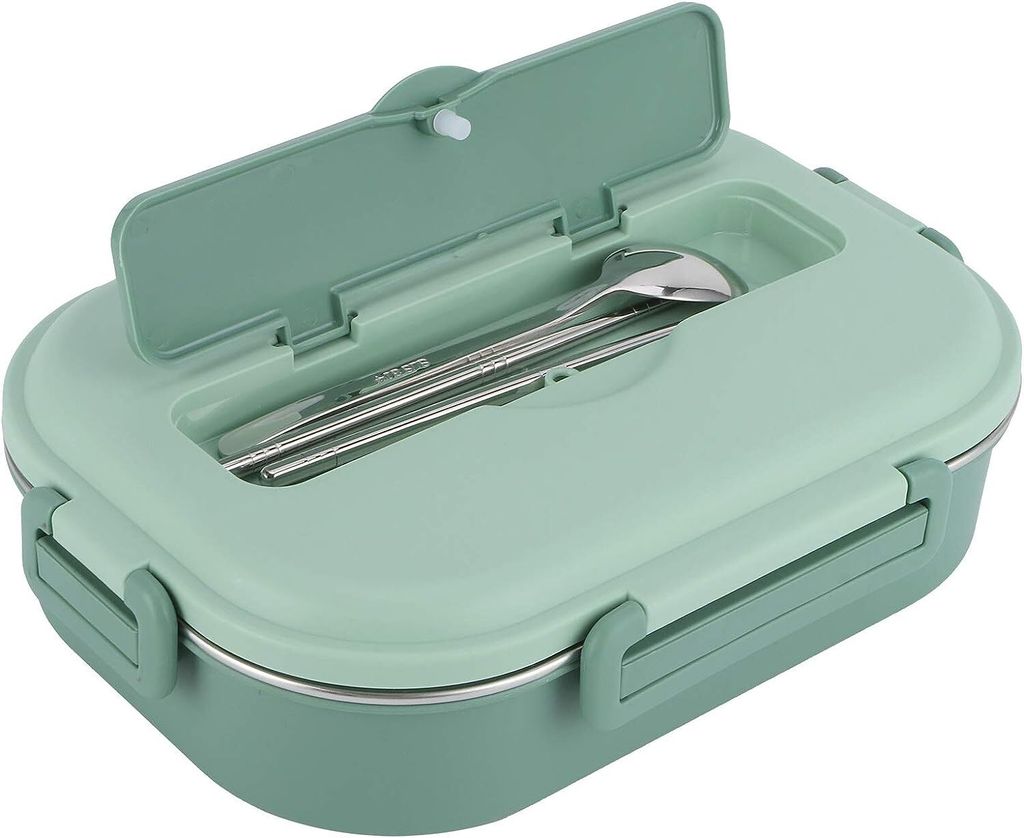 Lunchbox-Behälter, Bento-Lunchbox, Edelstahl-Lunchbox, 4-Gitter-tragbarer Bento-Box-Lebensmittelaufbewahrungsbehälter für Studenten und Erwachse...