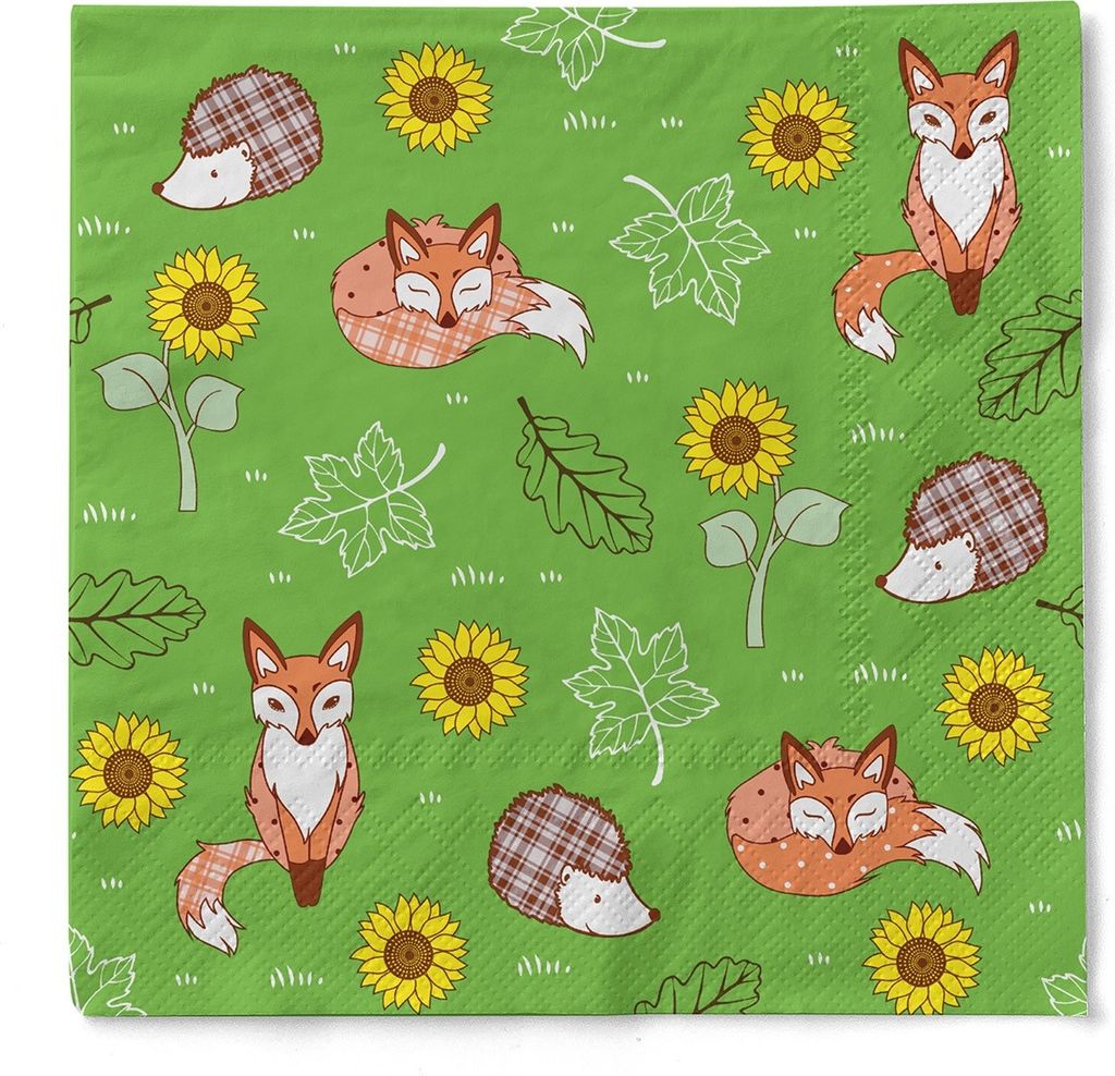 Sovie HOME Serviette Florian in Grün aus Tissue 33 x 33 cm, Produktbild 