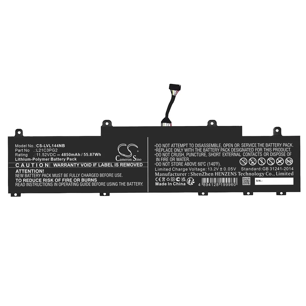 TECHTEK Batteria notebook compatibile con [Lenovo] ThinkPad C14 Gen 1 Chromebook 21C9000KUS, ThinkPad C14 Gen 1 Chromebook 21C9000QBM, ThinkPad C14 G
