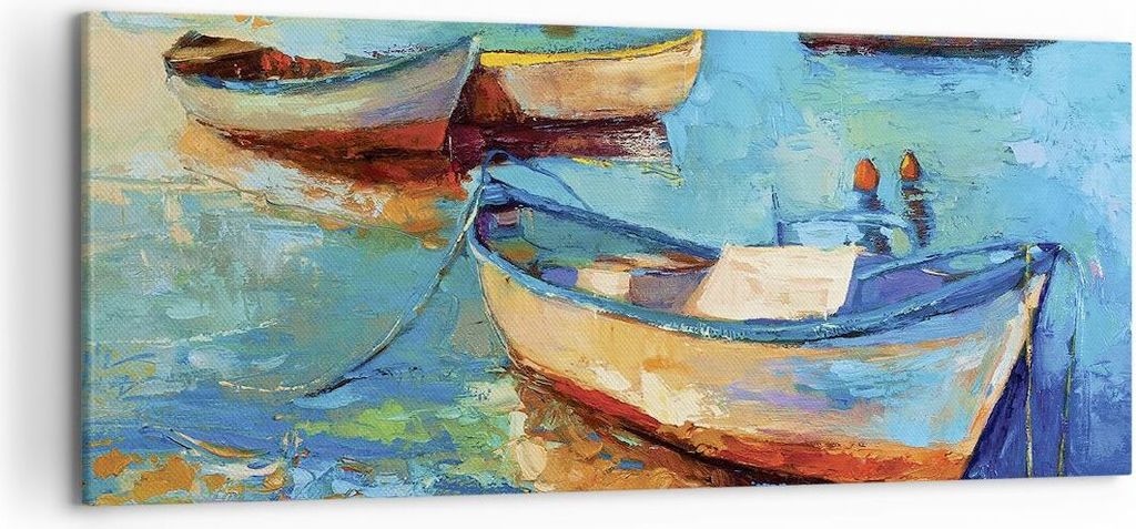 Bild auf Leinwand - Leinwandbild - Einteilig - £ódŸ Hafen Bunt - 120x50cm - Wand Bild - Wanddeko - Wandbilder - Leinwanddruck - Bilder - Wanddek...