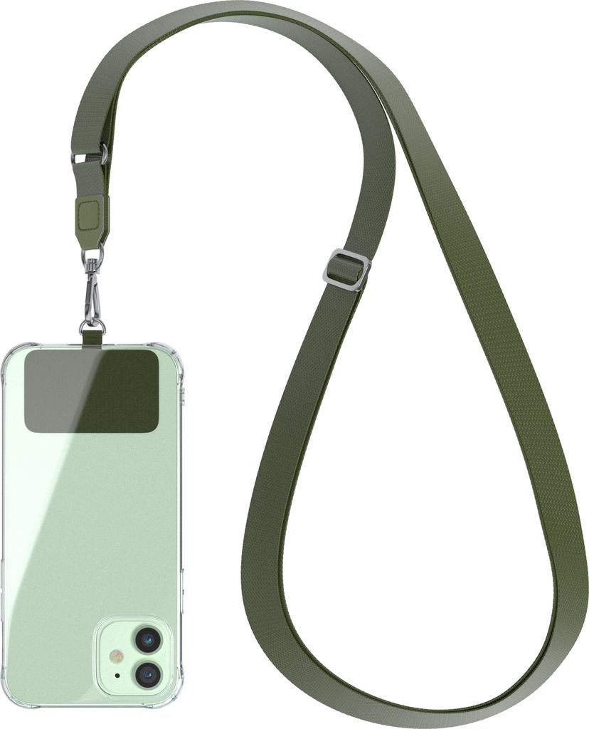 EAZY CASE Universal Handykette kompatibel mit allen Smartphones, Kette zum Umhängen, Handyband mit Hülle, mit Karabiner in Grün