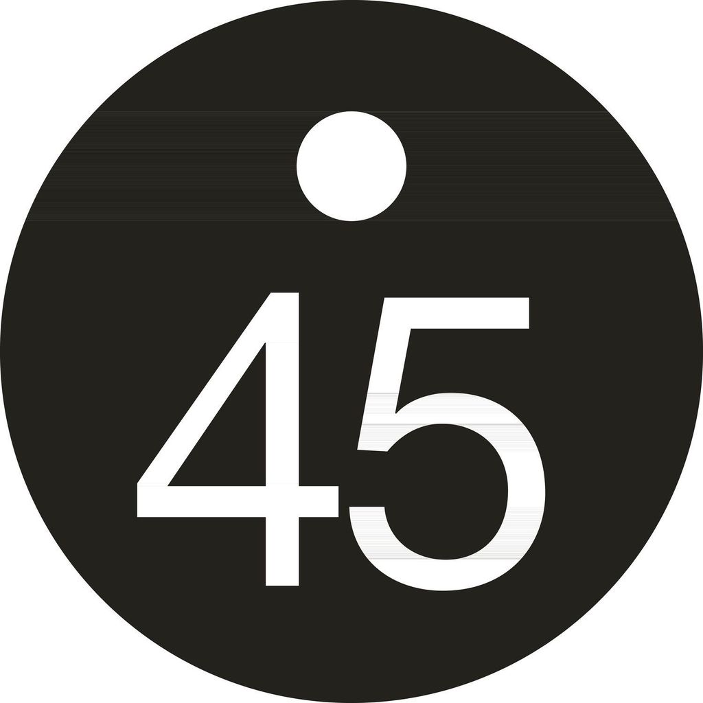 Schlüsselnummer - ø 25, Nummer 45, Aluminium schwarz eloxiert