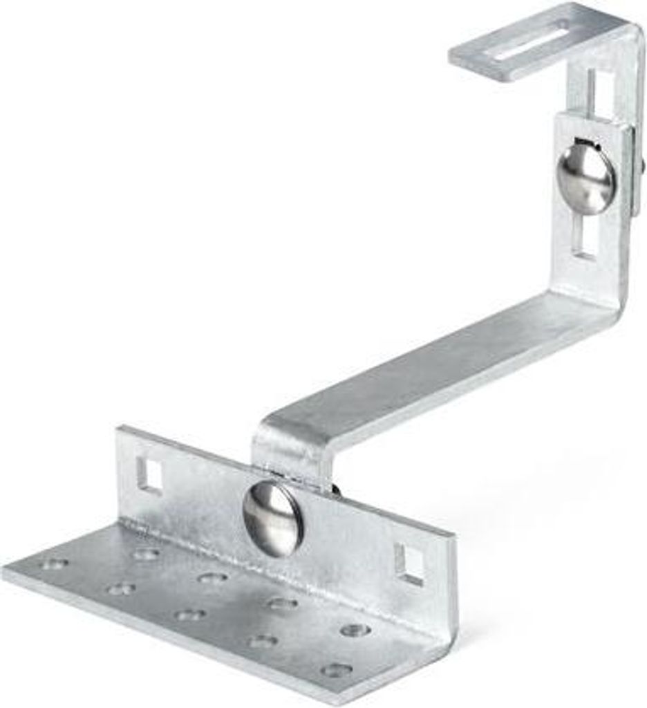 A metal bracket for a roof.