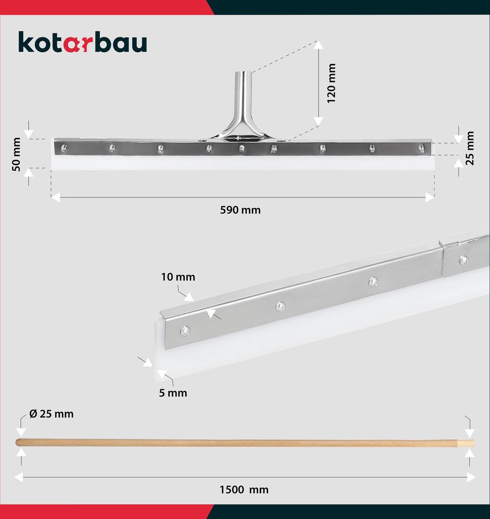 KOTARBAU® Silikonová škrabka 60 cm s rukojetí Vodní škrabka Obrázek produktu 3