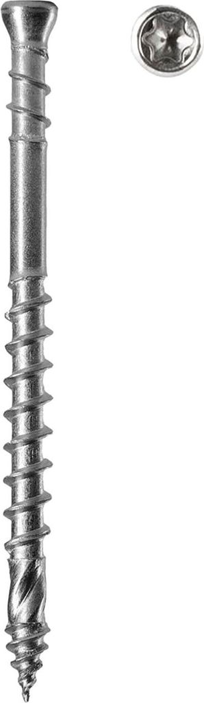 Fischer Terrassenschrauben 4,3x60 TX15 Zylinderkopf - Terrassendielenschrauben, Edelstahl 250 Stück