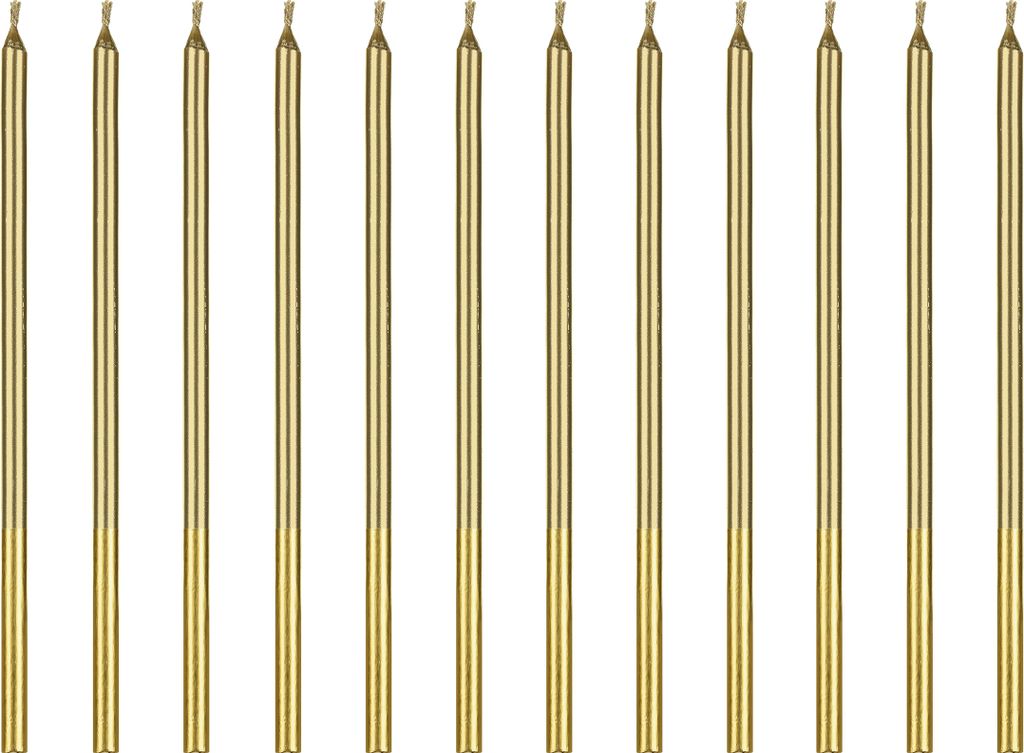 Geburtstagskerzen 14cm glatt 12er Set Gold