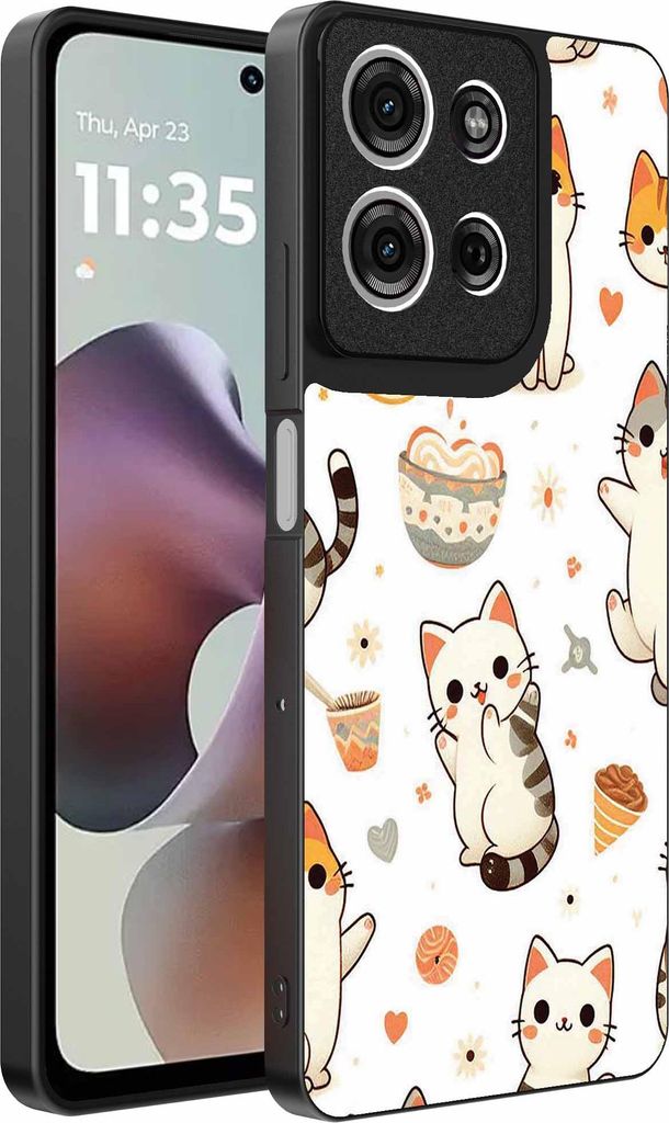 Geeignet für Motorola Moto G56 Telefon Fall mit Katze drucken - TPU zurück Abdeckung Fall Katze Design - Smartphonics