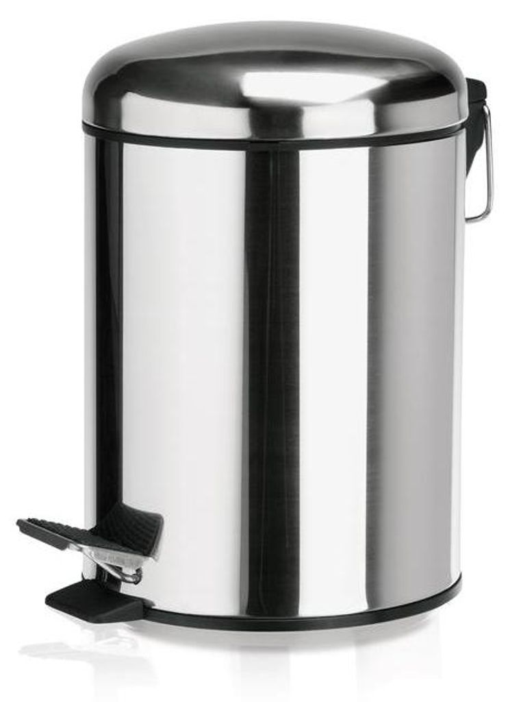 2x Treteimer mit Kunststoffeinsatz, Ø 25 cm, 12 ltr., Edelstahl
