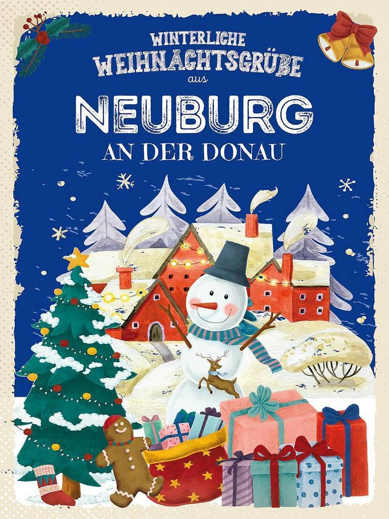 vianmo Holzschild 40x30 cm Weihnachtsgrüße NEUBURG AN DER DONAU