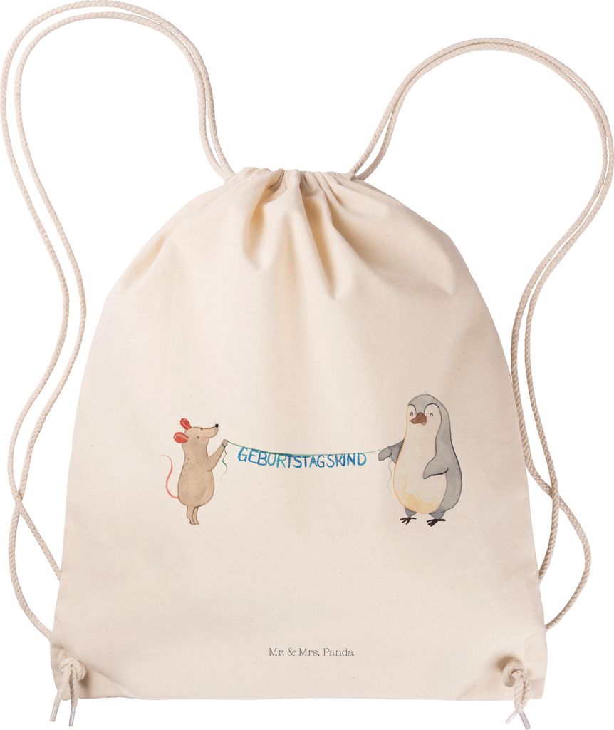 Mr. & Mrs. Panda Jutebeutel Maus Pinguin Geburtstag - Transparent - Geschenk, Happy Birthday, Stoffrucksack, Geburtstage, Herzlichen Glückwunsch, ...