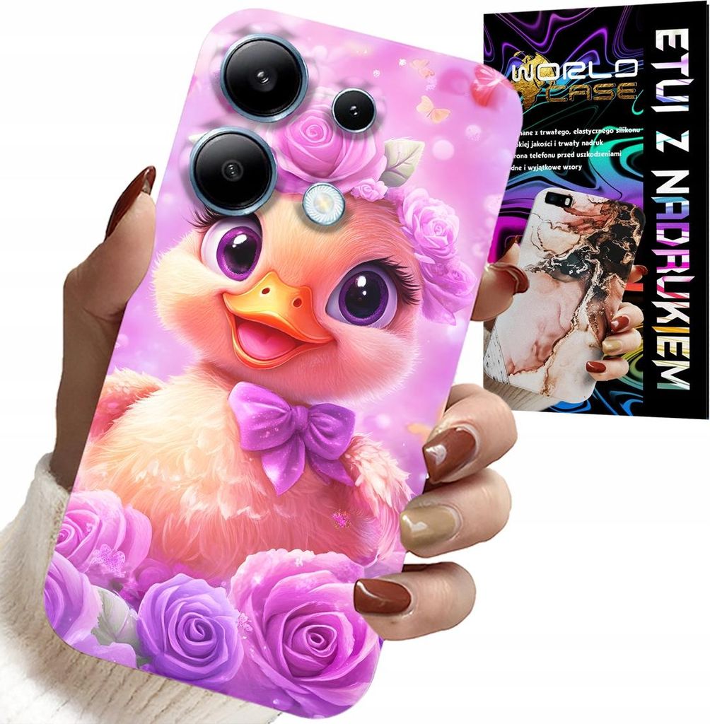 Hülle Für Xiaomi Note 13 5G - Süsse Ente, Ente Auf Rosa Hintergrund