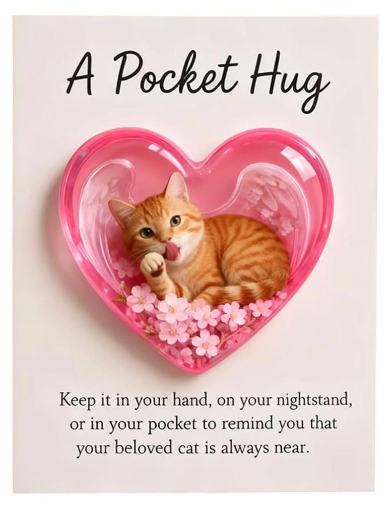 Erinnerungsgeschenk für Katzenbesitzer mit inspirierender Karte – ein emotionales Geschenk zur Unterstützung und Liebe. Herzförmiges Erinnerun...