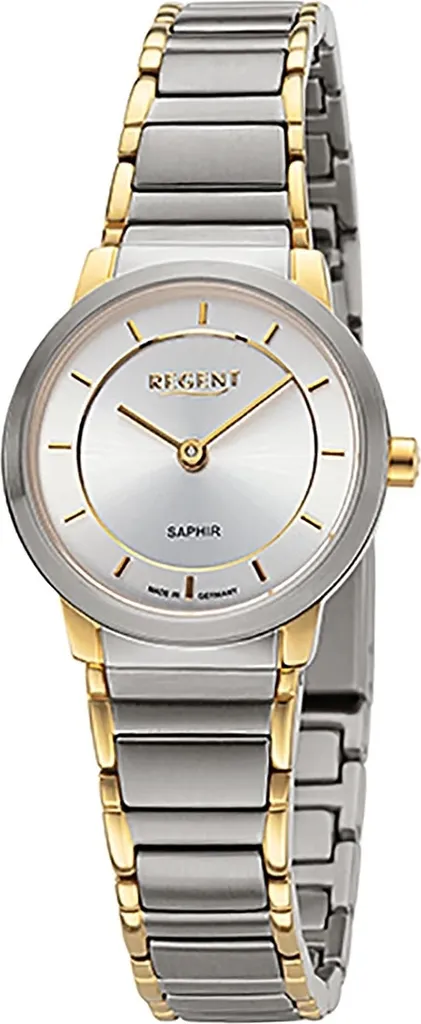 Montre femme bicolore Regent GM-2131 avec bracelet métal et cadran fin
