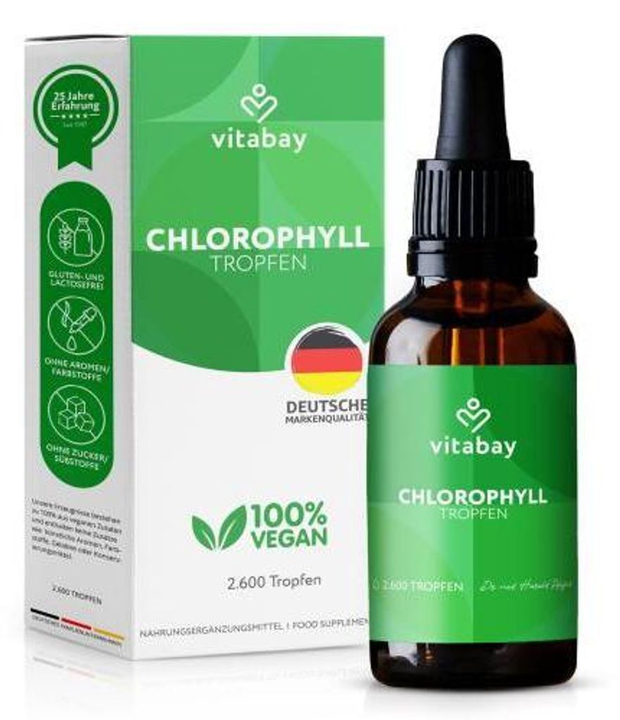 Vitabay Chlorophyll Tropfen 100ml - 400mg Liquid Produktbild 