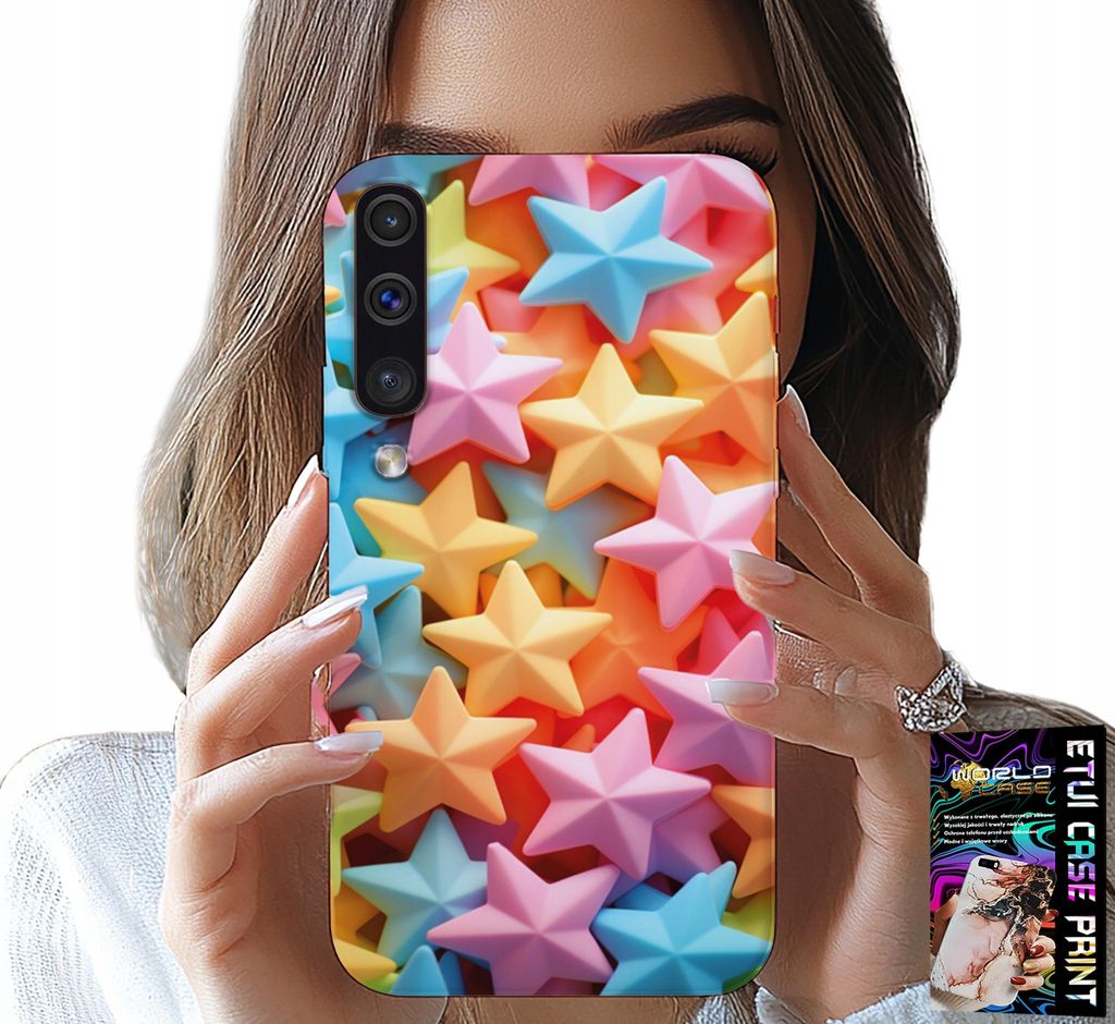 Hülle Für Samsung Galaxy A70 - Farbige Sterne + Folie