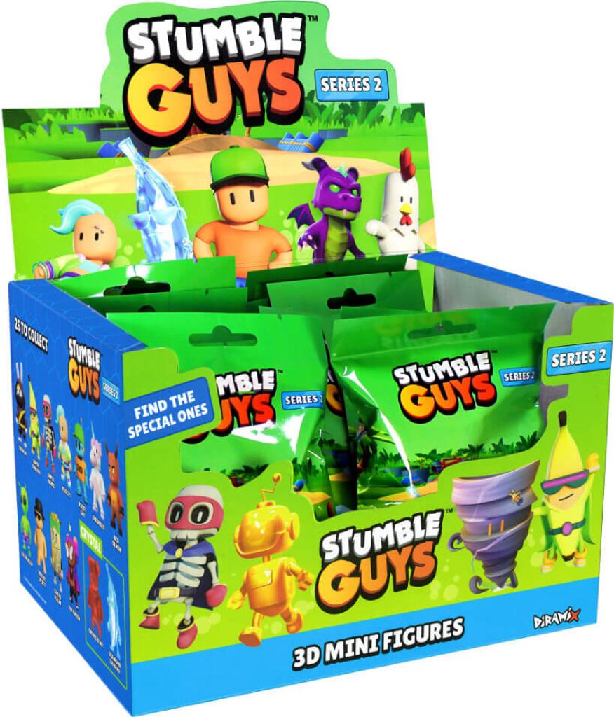 Stumble Guys 3D Sammelfiguren Serie 2 - Chrome Crystal Figur - 1 Display (18 Tüten)