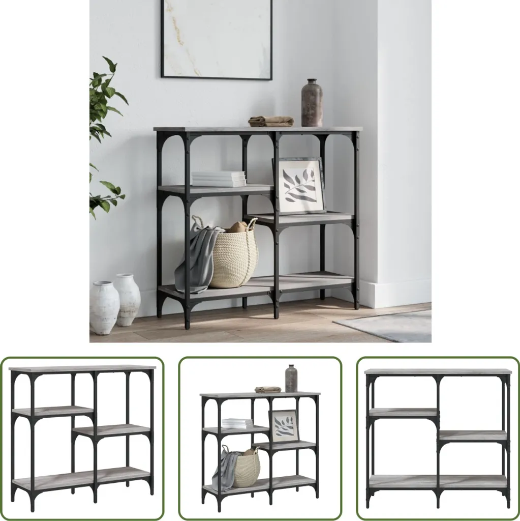 Consolle Minimalista Grigio Sonoma 80x29x75 - Mobile Stretto Soggiorno