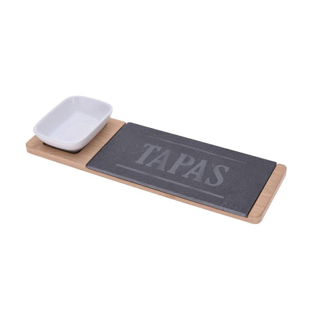 Set da portata per snack su vassoio in bambù, 30 x 10 cm Immagine del prodotto 
